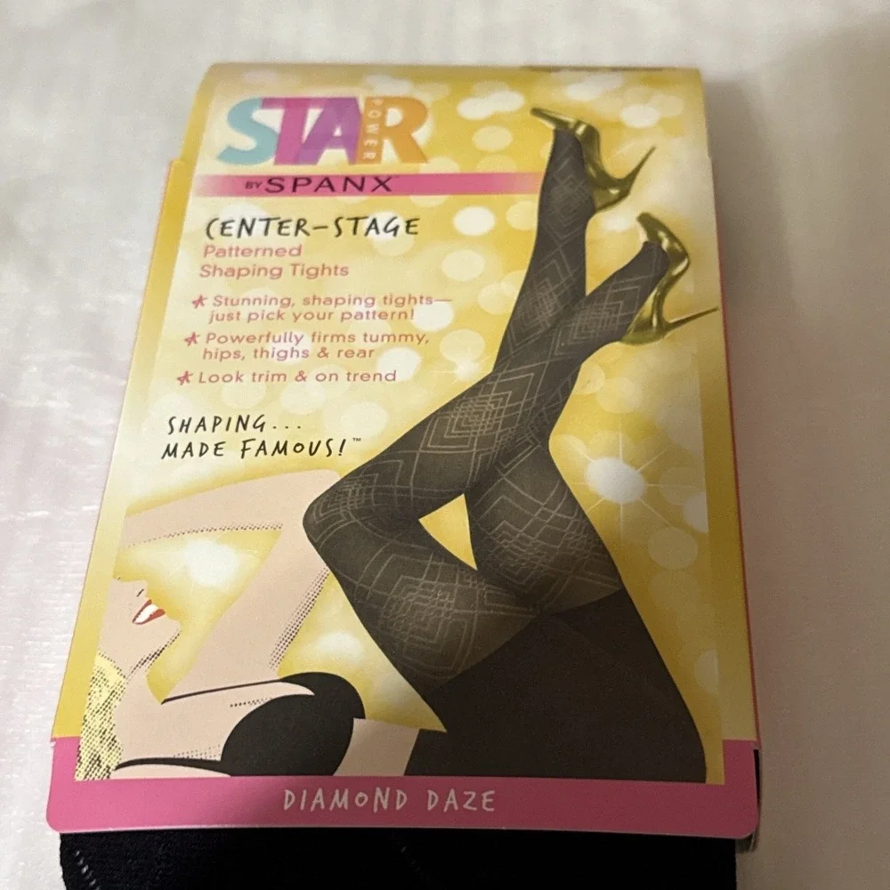 Lot of 3 Star Power by Spanx Enter-Stage Shaping Tights Diamond Daze Size E NWT